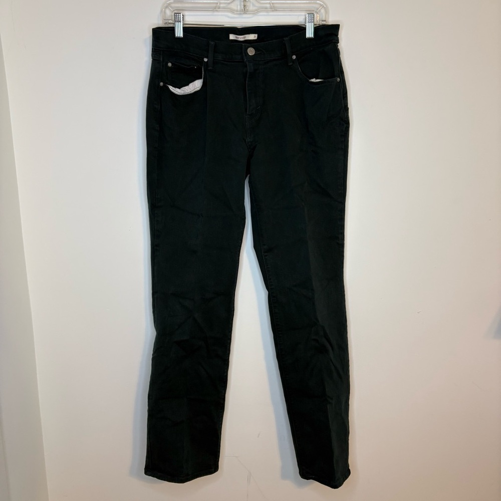 Levi Strauss Dark Green 505 Straight-Leg Jeans Size 31